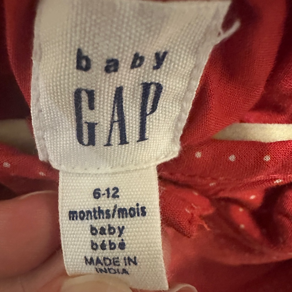 GAP • Red Polka Dot dress with Floral Embroidery - Picture 3 of 6